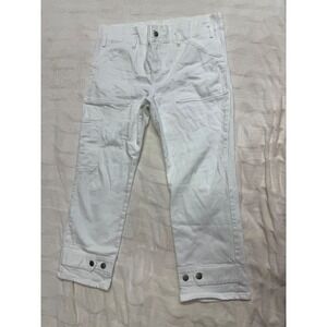 P.A.R.O.S.H. White Cargo Pants Women's Size (40) Large Cargo‎ Pockets High Rise